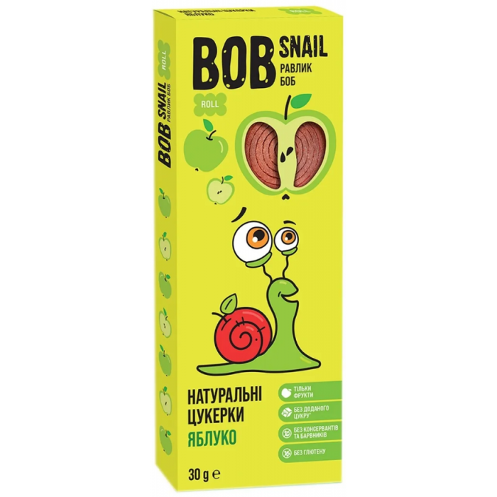 Натуральные конфеты Bob Snail Яблоко, 30 г - 